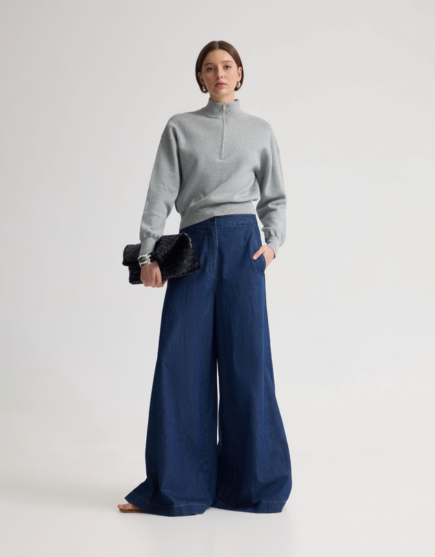 Oxford - Victoria Crop Zip Neck Knit