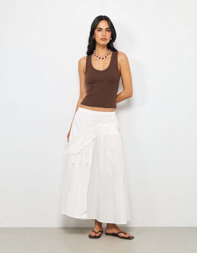AERE - Dixie Ruched Maxi Skirt