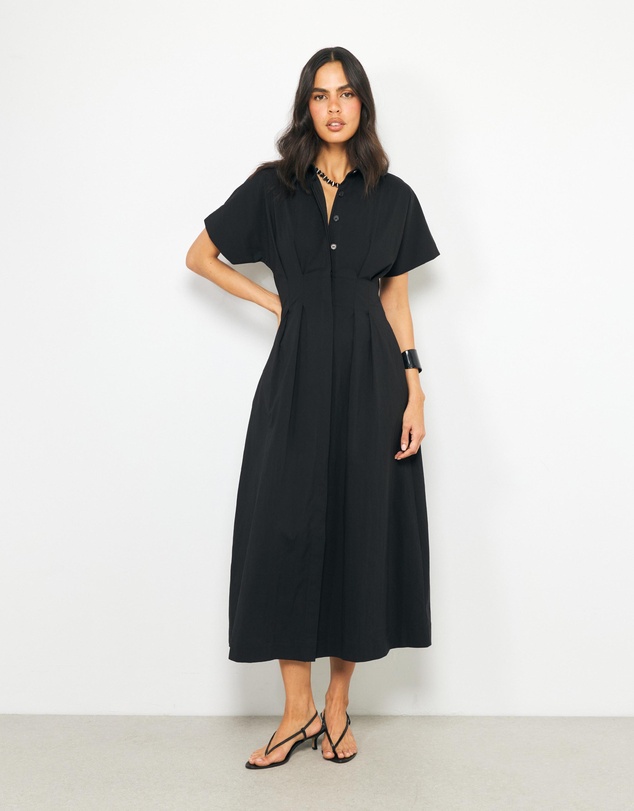 AERE - Tavie Cotton Midi Shirt Dress