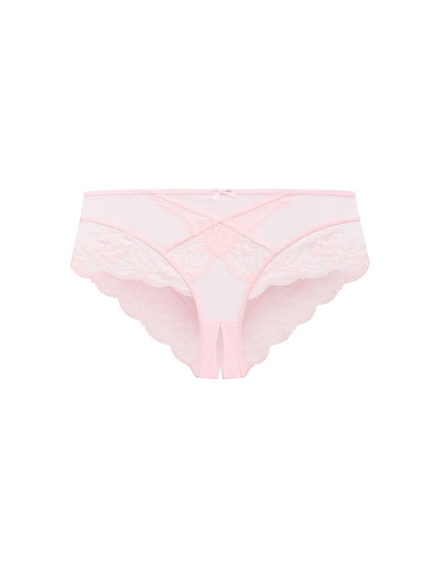 City Chic - Plus size Helena Ouvert Cheeky Panty - pink icing