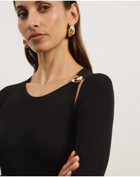 Atmos&Here - Liv Long Sleeve Rib Knit Midi Dress