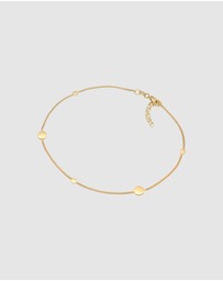 Elli Jewelry - Anklet Coin Trend Timeless Adjustable in 925 Sterling Silver Gold Plated