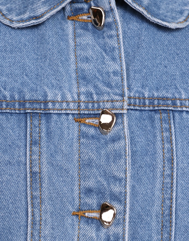 Petal & Pup - Faven Cropped Denim Jacket - Mid Blue