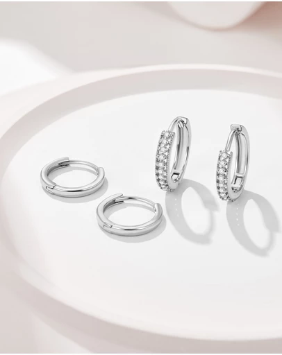 Mestige - Imogen Petite Hoops - Silver Plated