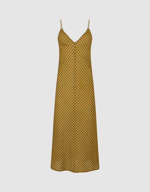 KINGA CSILLA - Hulia Check Daje Slip Dress