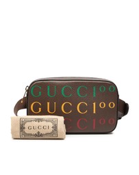 Pre-Loved by Azura Reborn - Pre-Loved 100th Anniversary Textured Dollar Calfskin Logo Belt Bag