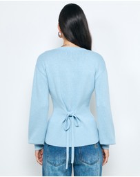AERE - Bria Cotton Cashmere Blend Waisted Cardigan