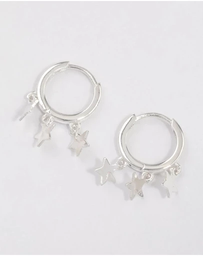Lovisa - Sterling Silver Trio Star Huggie Earrings