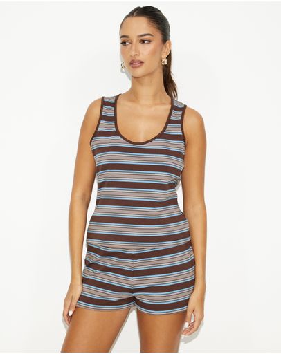 Sky Blue & Cocoa Stripe
