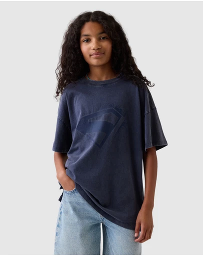 GAP - WB SS Extra Relaxed Tunic Tee Supergirl - Teens