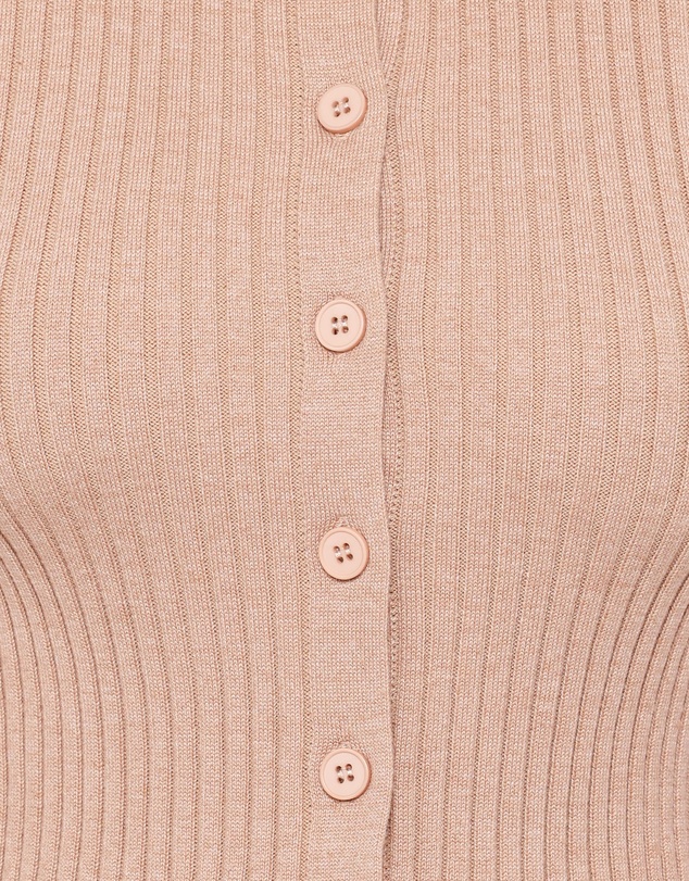 Petal & Pup - Searie Ribbed Cardigan Top - Warm Sand