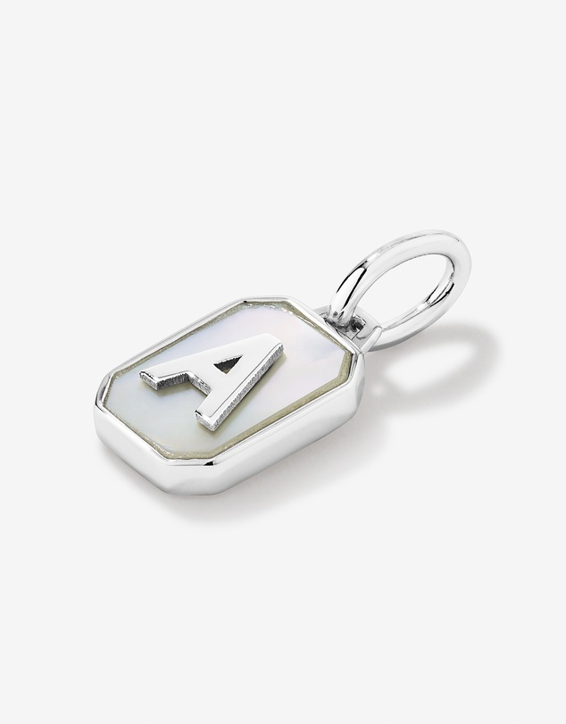 Michael Hill - Letter A Mother of Pearl Initial Pendant in Sterling Silver