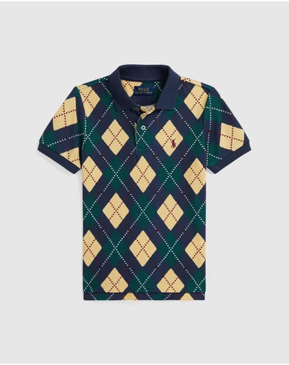 Polo Ralph Lauren - Argyle-Print Cotton Mesh Polo Shirt - ICONIC EXCLUSIVE - Babies-Kids