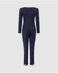 Hunkemoller - Long Sleeve Jersey Modal Lace PJ Set