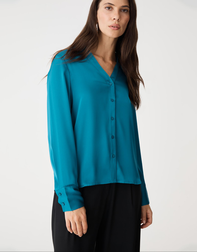 Forcast - Lila V-neck Satin Blouse