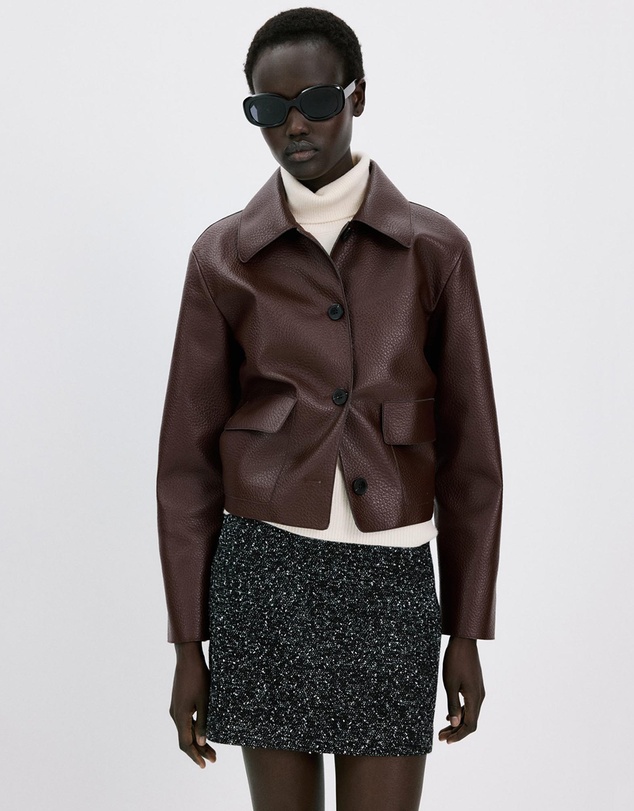 M.N.G - Faux-Leather Jacket With Pockets