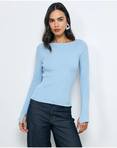 AERE - Eden Cashmere Blend Boat Neck Top