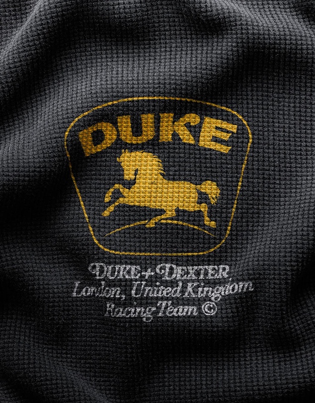 Duke + Dexter - DR Sponsors Washed Black Waffle Top