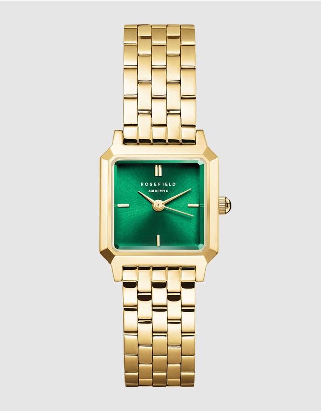 Rosefield - The Boxelle Emerald Gold-Tone Bracelet Watch