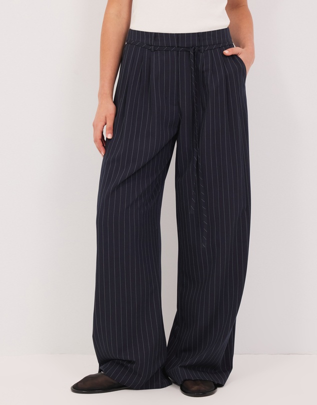 Calli - Rhode Pinstripe Wide Leg Pants