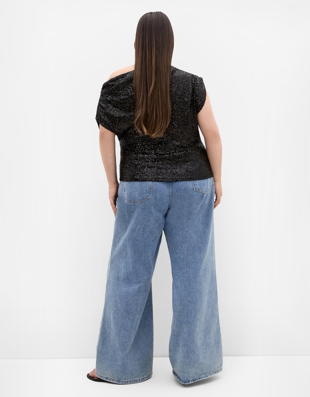 City Chic - Plus size Adorn Sequin Top - black