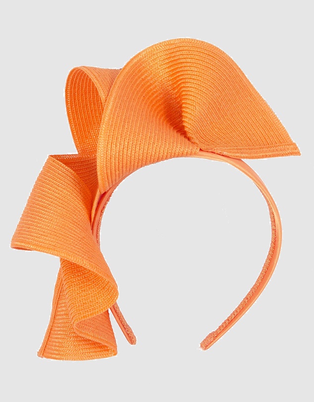 Max Alexander - Large Wavy Orange Racing Fascinator