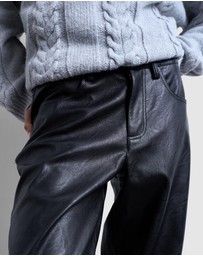 TOPSHOP - Faux Leather Cinch Trousers