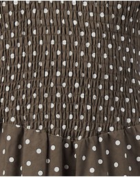 MVN - Shirring Top Polka Dot Maxi Dress
