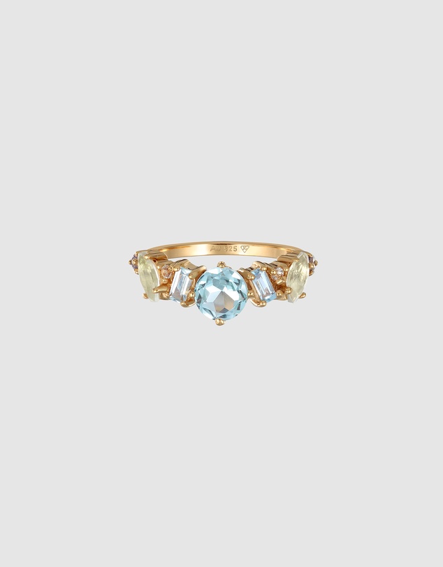 Elli Jewelry - Summer Garden Cocktail Ring in Gold-Plated 925 Silver