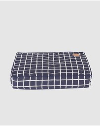 Mog & Bone - Classic Cushion Dog Bed - Navy Check Print