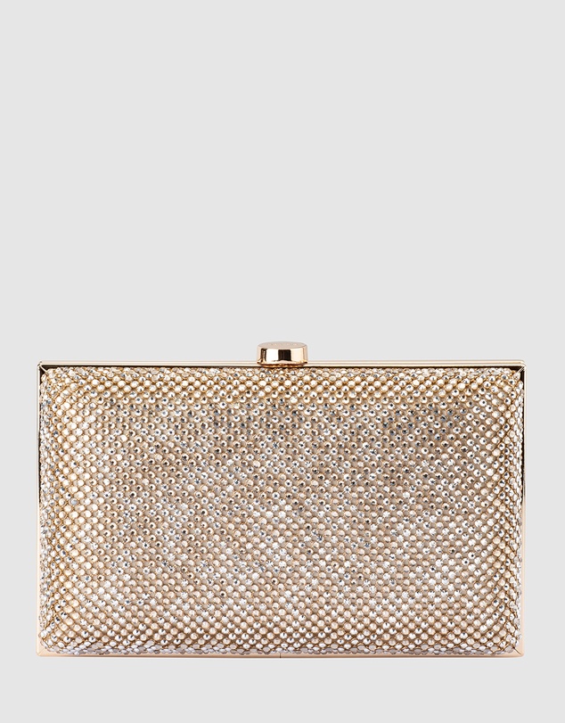 Olga Berg - Viviana Crystal Mesh Clutch