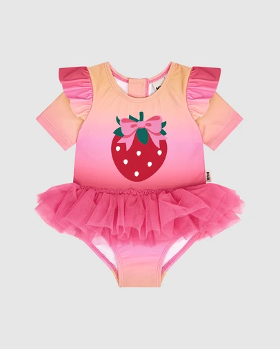 Huxbaby - Sunset Ombre Strawberry Tulle Swimsuit - Babies-Kids