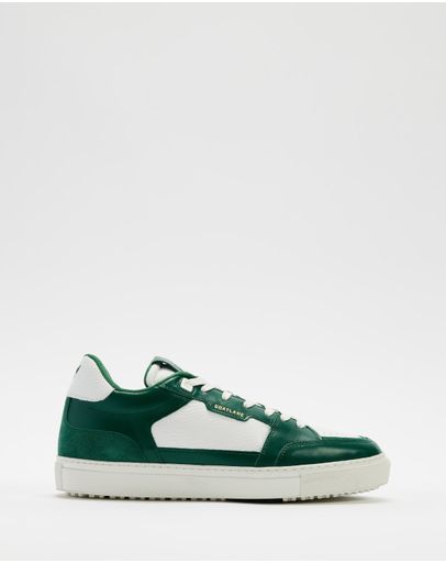 Green White Leather
