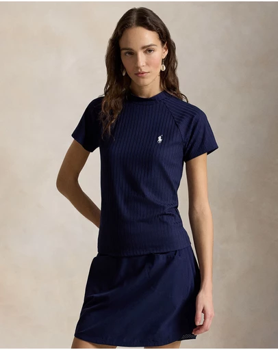 Polo Ralph Lauren - Ribbed Stretch-Blend Mockneck Polo