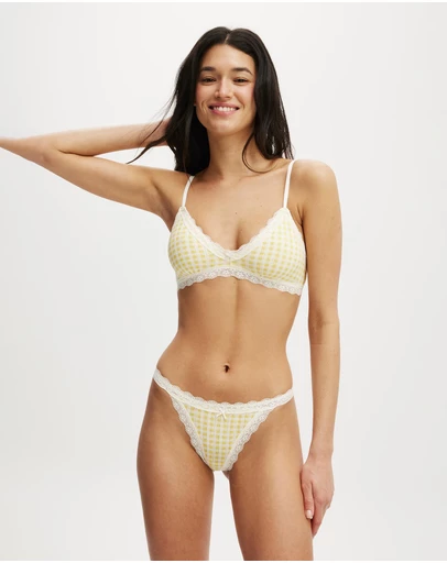 Cotton On Body - Cotton Lace Triangle Padded Bralette
