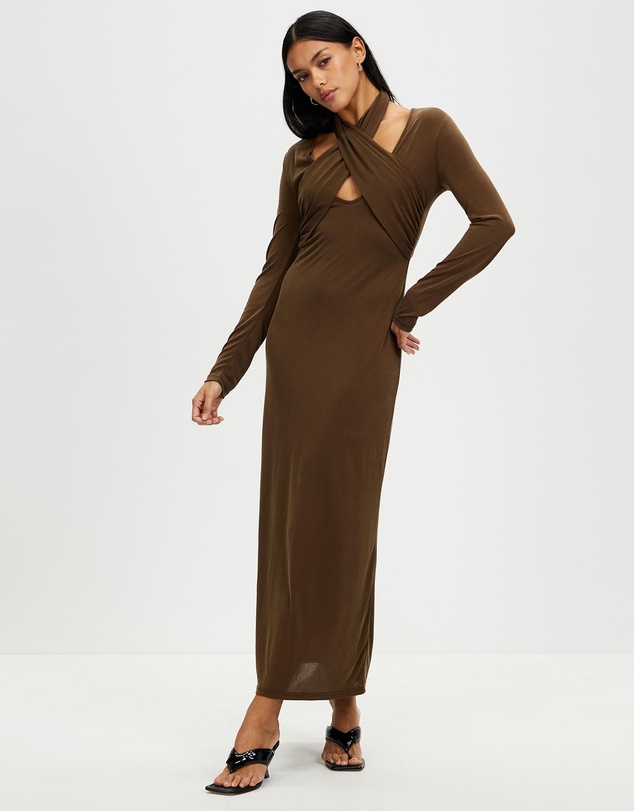 Third Form - Wisteria Wrap Neck Maxi Dress