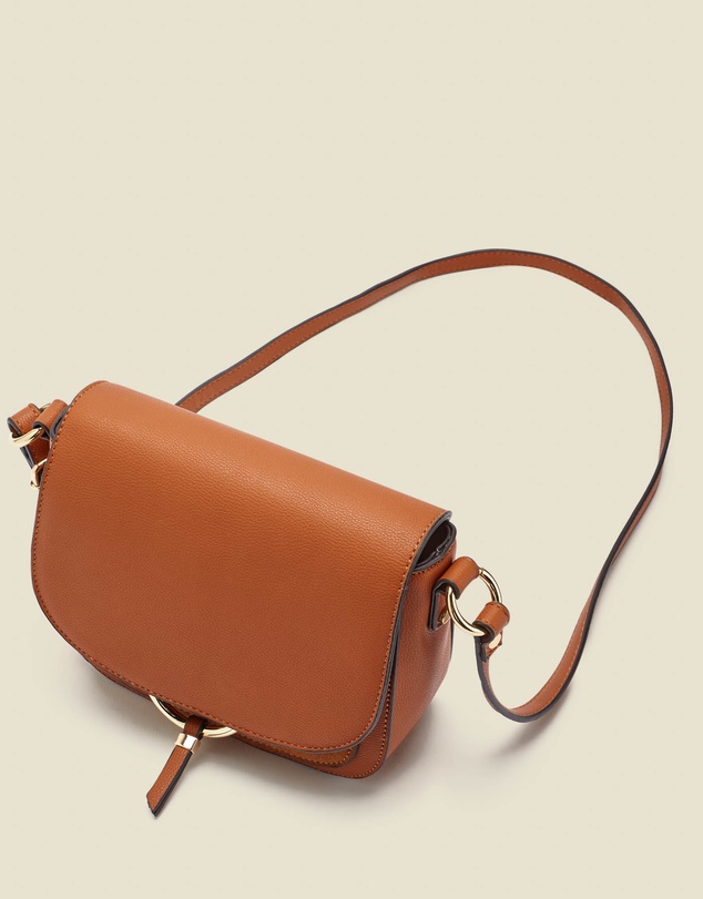 Sosandar - Faux Leather Hoop Clasp Cross Body Bag