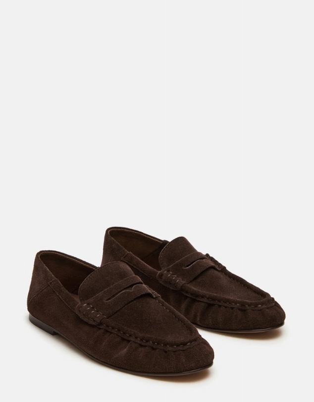 Steve Madden - Roger Chocolate Brown Suede Loafers