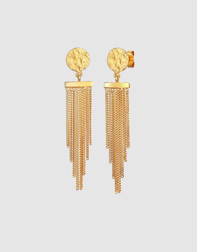 Elli Jewelry - Chain Stud Earrings in Gold-Plated 925 Silver