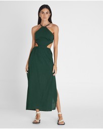 Heaven Australia - Emerald Halter Midi Dress