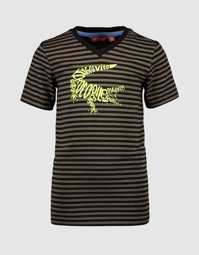 TYGO&vito - Organic Stripe Crocodile T-Shirt - Kids-Teens