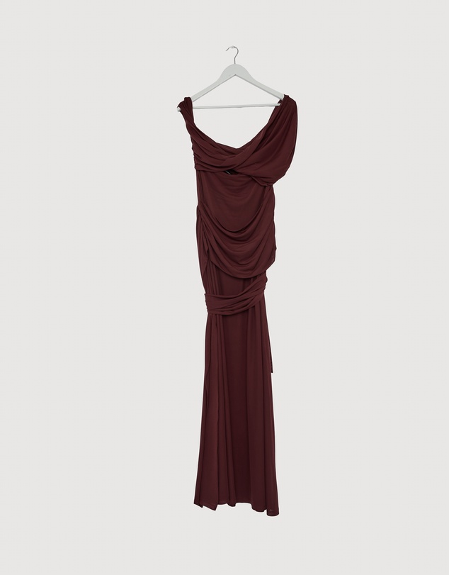 Revibe - Repaired CHANCERY Margot One Shoulder Drape Maxi Dress - AU 6