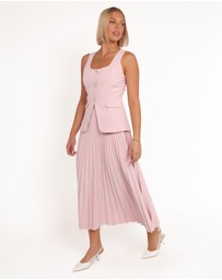 Petal & Pup - Liliana Pleated Midi Skirt - Pink