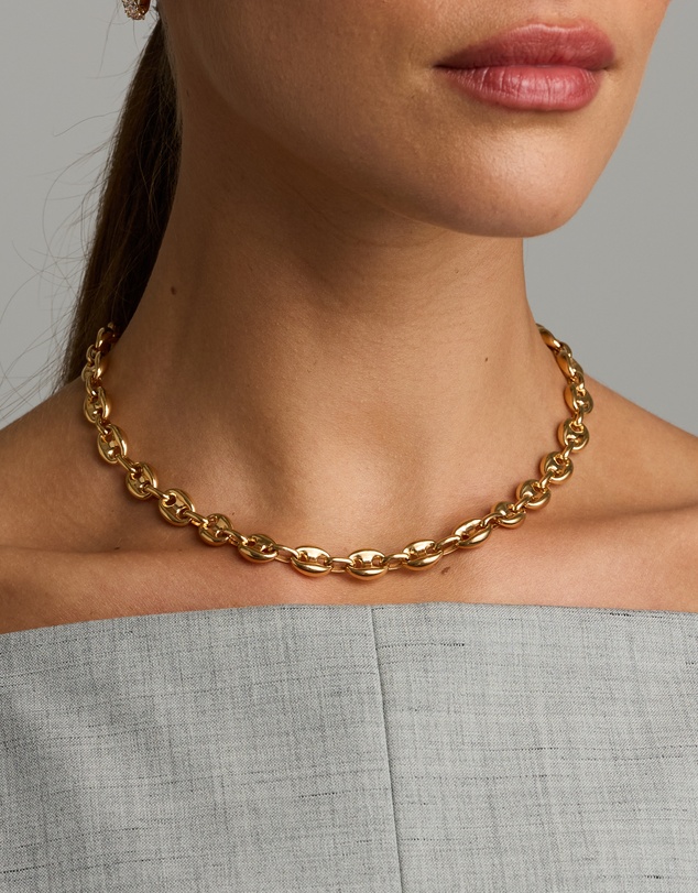 Michael Hill - Puff Anchor Chain Necklace in 18kt Gold Vermeil