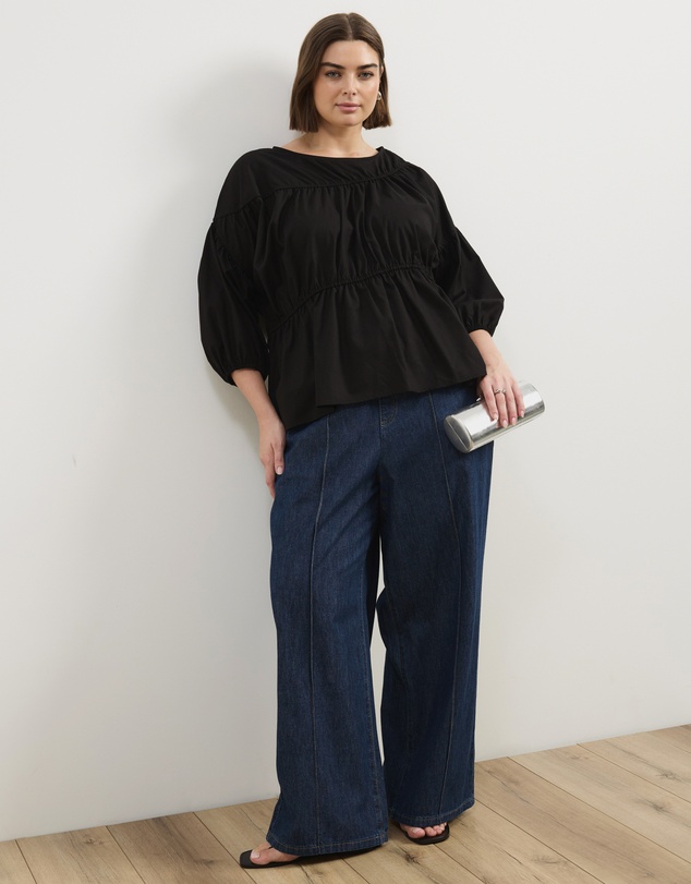 Atmos&Here Curvy - Cressida Cotton Smock Top