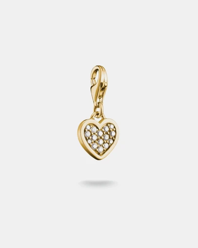THOMAS SABO - Gold-Plated Heart Charm with White Zirconia