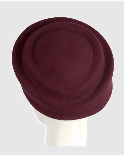 Max Alexander - Felt Wine Pillbox Hat