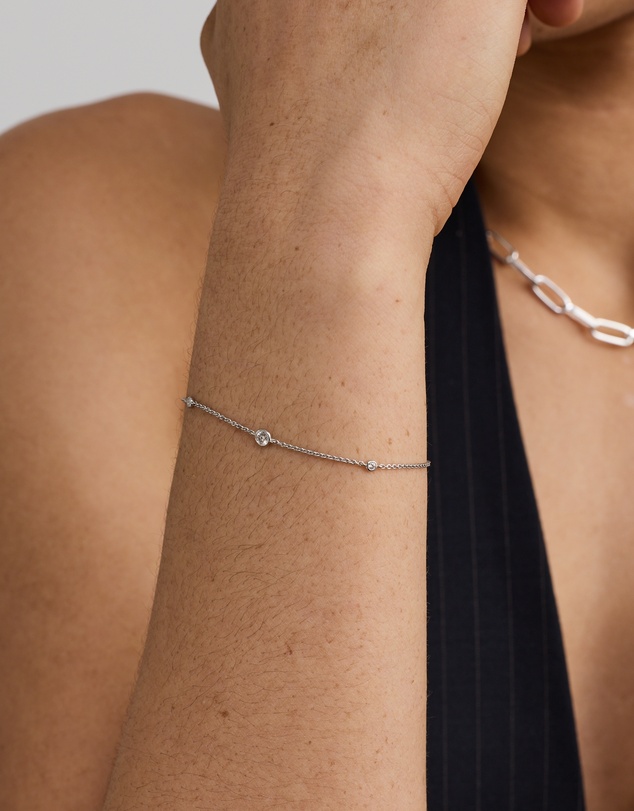 Michael Hill - Station Bracelet with 0.10 Carat TW of Diamonds in Sterling Silver