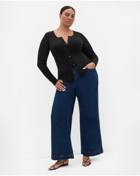 City Chic - Button Through Knit Top