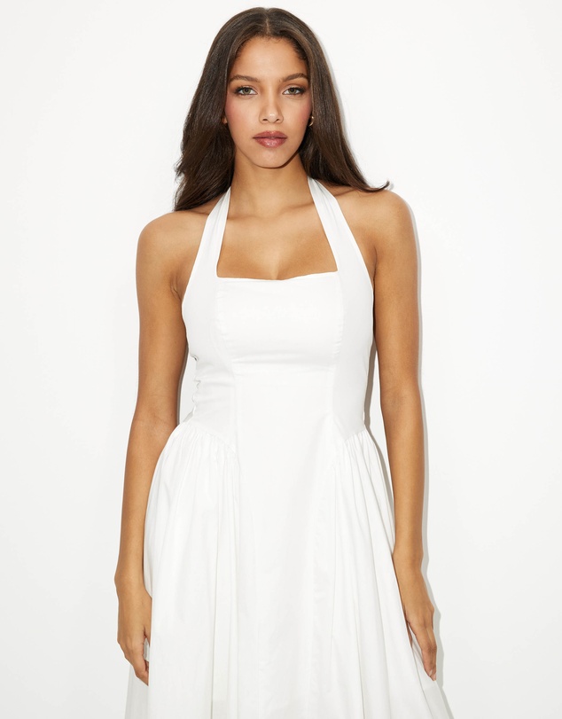 Dazie - Elsa Halter Cotton Midi Dress